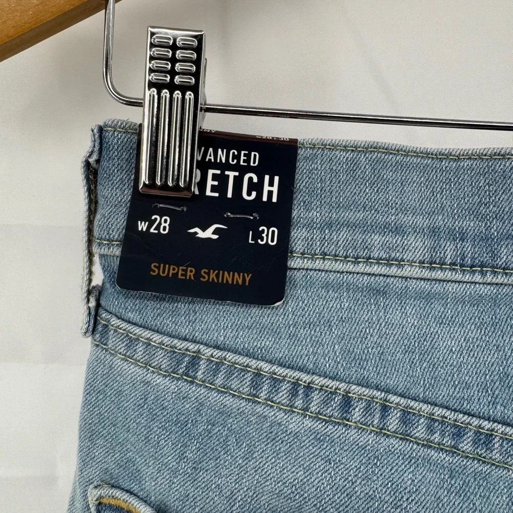 Hollister‎ Super Skinny Jeans Mens 28x30 Light Wash Advanced Stretch Denim